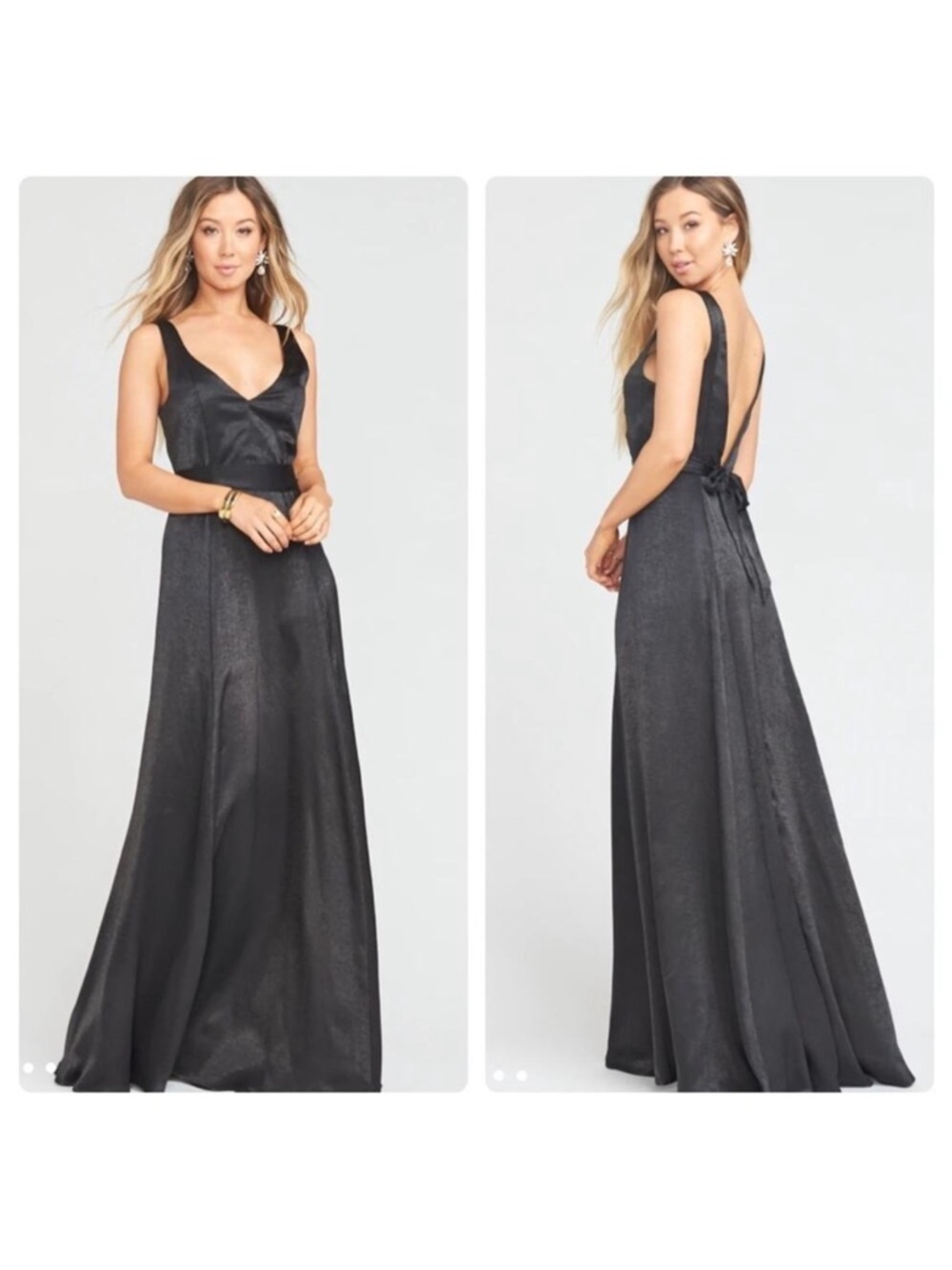 NWT Show Me Your Mumu Jenn Maxi Dress in Black Sheen
